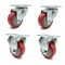 Service Caster 3 Inch Red Polyurethane Wheel Swivel Top Plate Caster Set with 2 Rigid SCC SCC-20S314-PPUB-RED-2-R314-2 - alternate 1